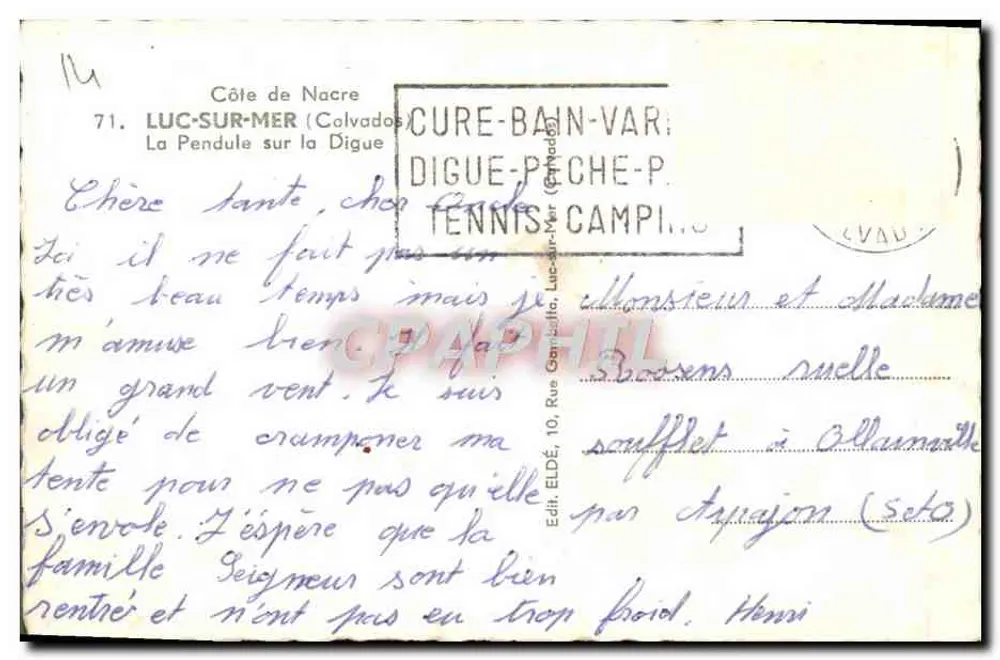 Costa da Nácar — A Relógio na Dique — Editor Eldé, n°71 - Verso