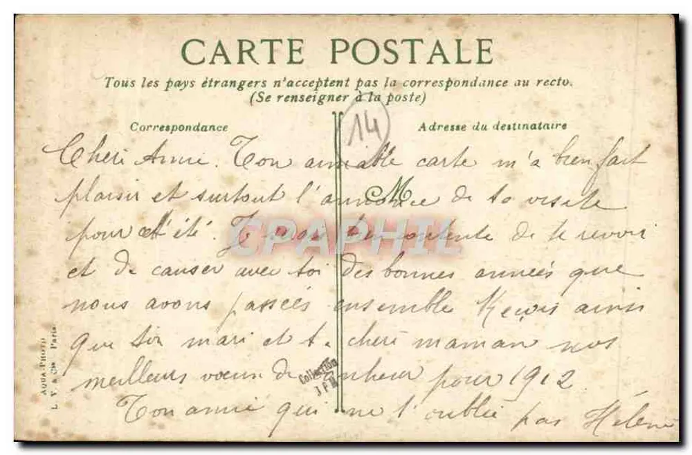 Luc-sur-Mer — A Digue — editor L.V. & Cie, Paris, n° 1552 - Verso