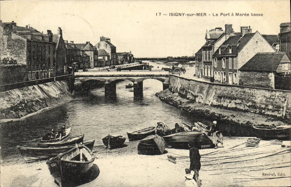Isigny-sur-Mer — Vista do Portuário com Maré Baixa — Renouf, Editor - Frente