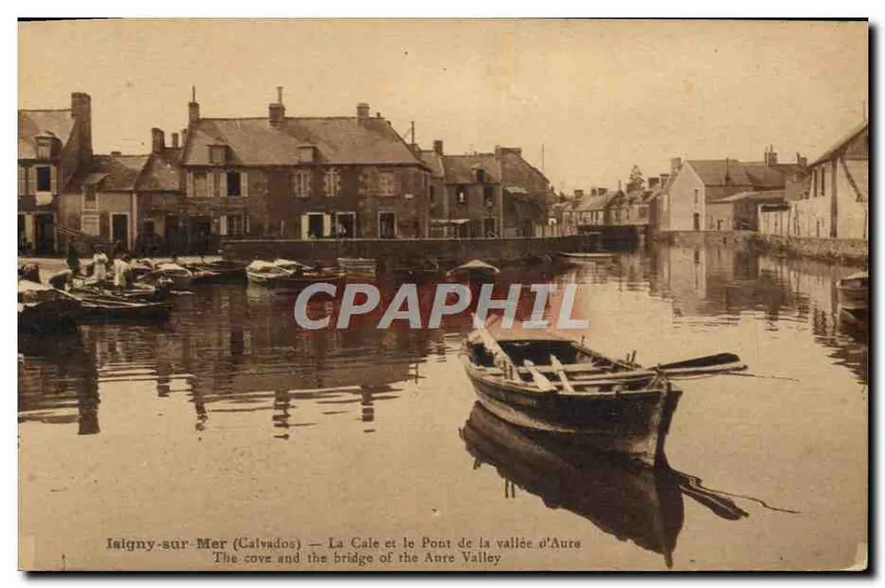 Isigny-sur-Mer (Calvados) — Die Cale und die Brücke der Aure-Tal - Vorderseite