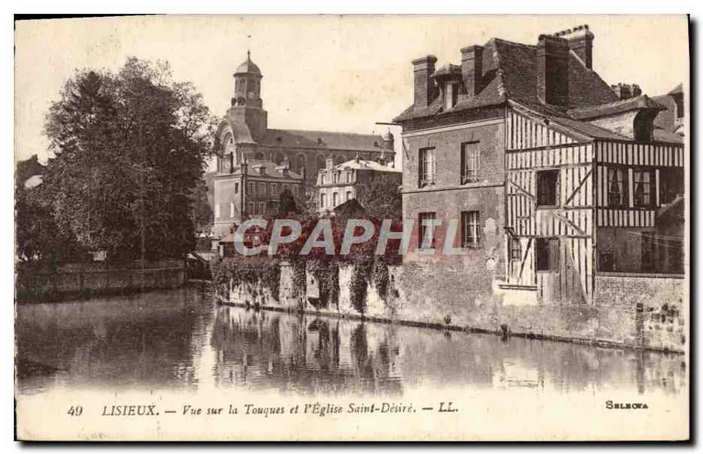 Lisieux — Blick auf die Touques und die Kirche Saint-Désiré — Selleona - Vorderseite