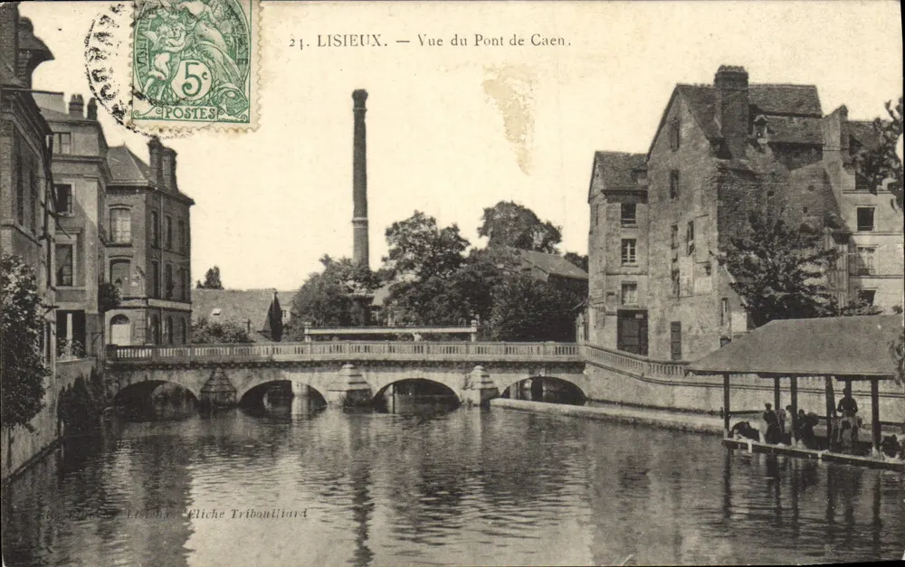 Lisieux — Vista do Ponte de Caen — Editor Tribouillard, n°21 - Frente