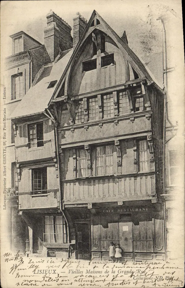 Lisieux — Alte Häuser der Grande-Rue — Librairie-Papeterie Albert GRENETE, 40, Rue Pont-Mortain - Vorderseite