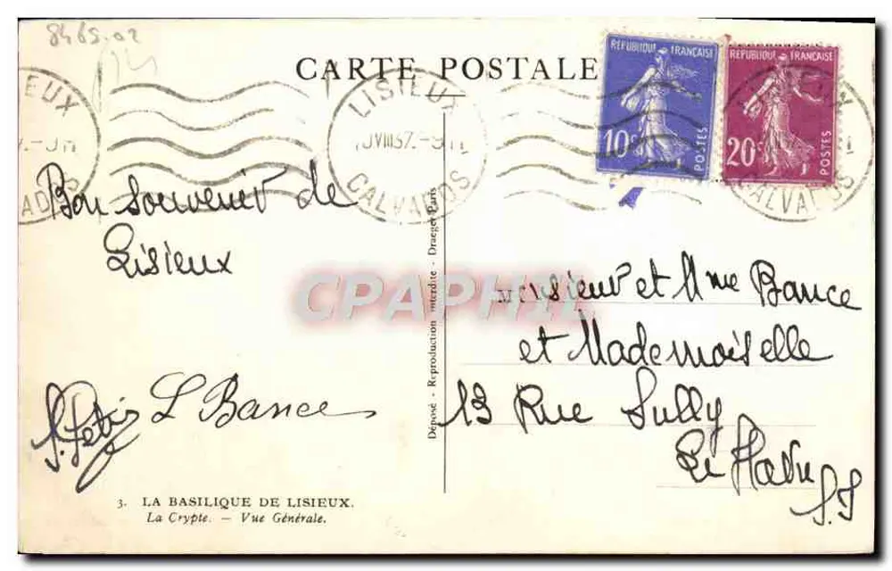 A Basílica de Lisieux — A Cripta — Vista Geral — Déposé - Draguet - Drageot - Verso