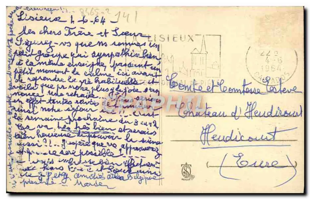 Castelo de Heudicourt — Lisieux — editor não identificado - Verso