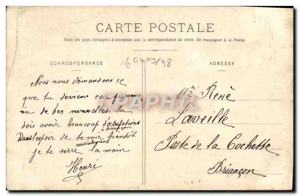 Lisieux — Rue aux Fèvres (II) — Hôtel de la Salamandre im 15. Jahrhundert — Lith. Blanche Lisieux - Rückseite