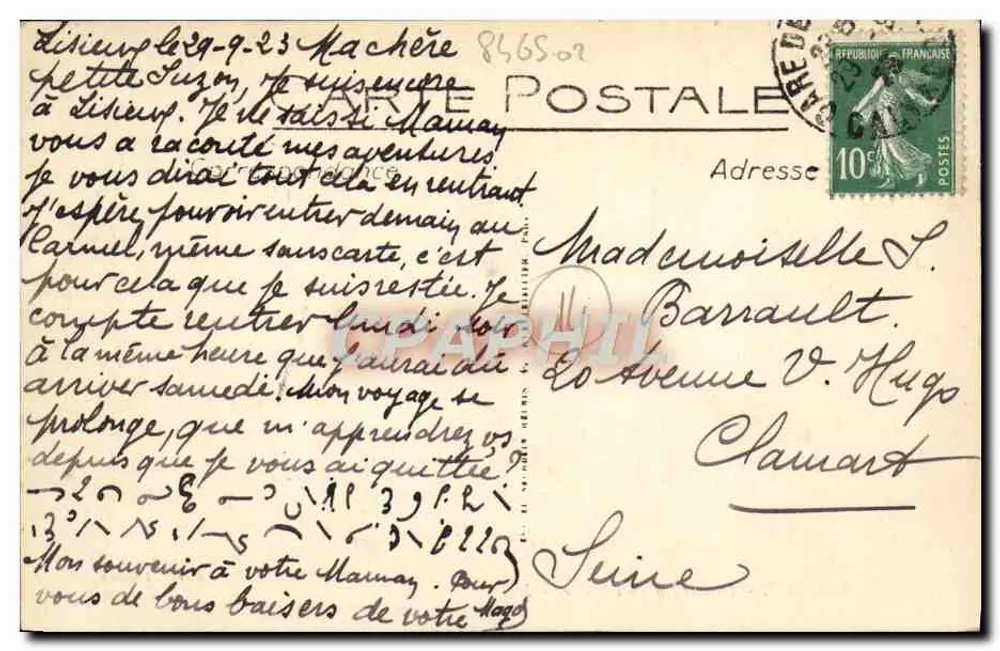 LISIEUX - O Jardim da Estrela - Edição Maurice Duvé, Lisieux - Verso