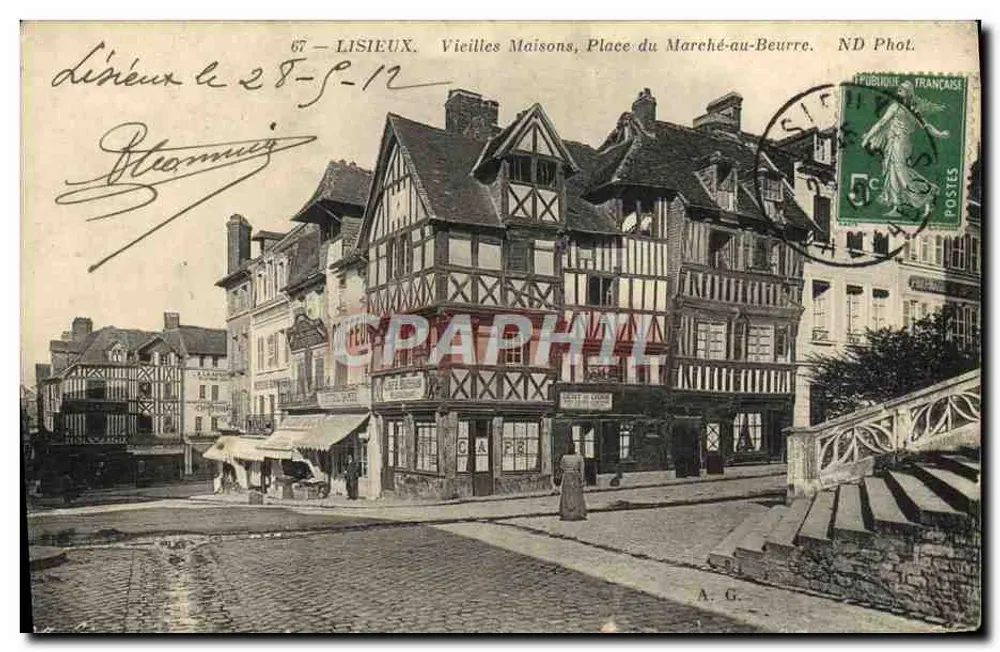 Lisieux — Alte Häuser, Place du Marché-au-Beurre — ND Phot. n°67 - Vorderseite