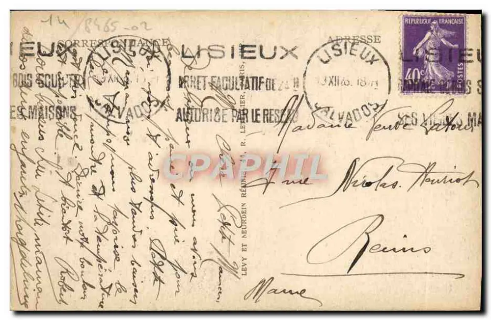 Lisieux — Alte Häuser in der Straße Victor-Hugo — Verlag Maurice Duvey - Rückseite