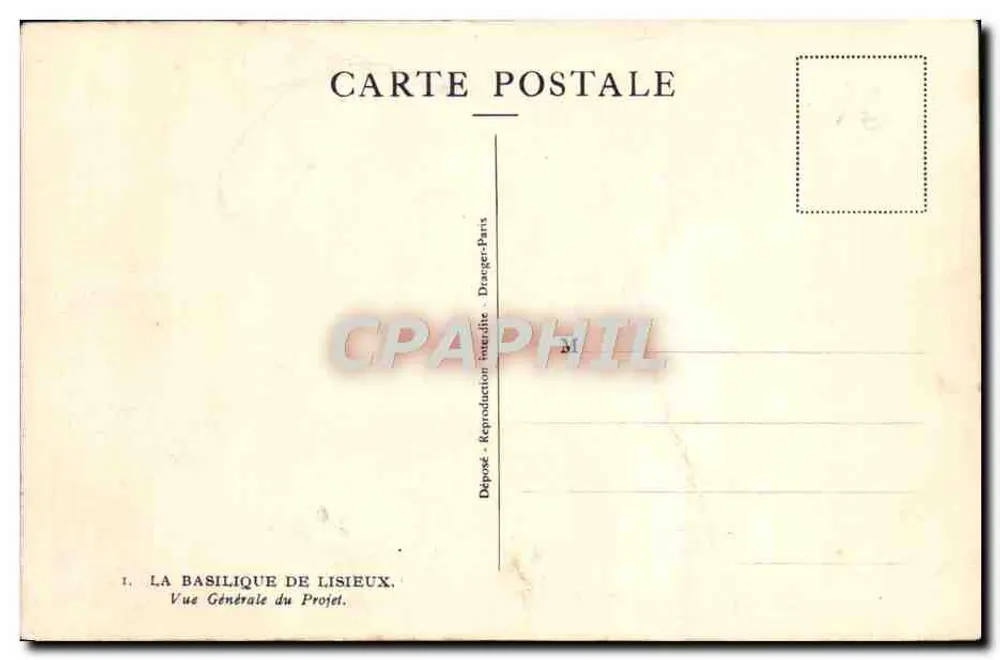 Basilique de Lisieux — Vue Générale du Projet — éditeur Drogege-Paris - Rückseite