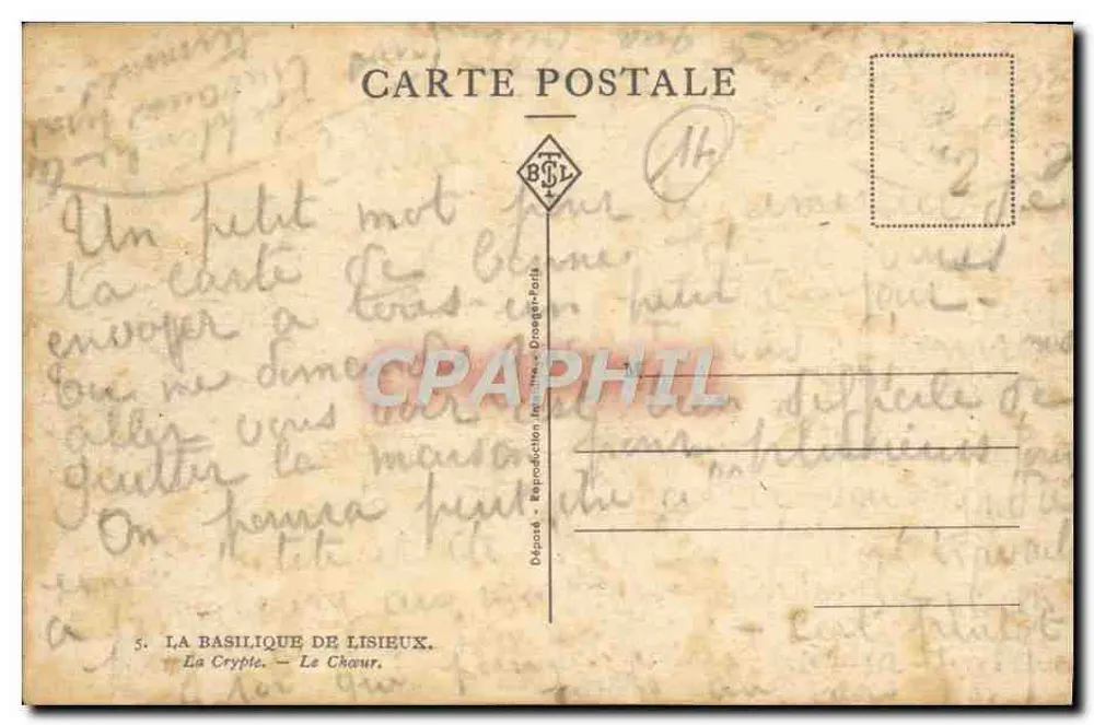 A Basílica de Lisieux — O Coro — Editor B.T.L. - Verso