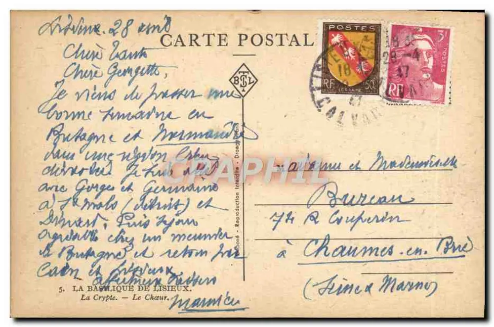A Basílica de Lisieux — A Cripta — O Châaur — n°5 - Verso
