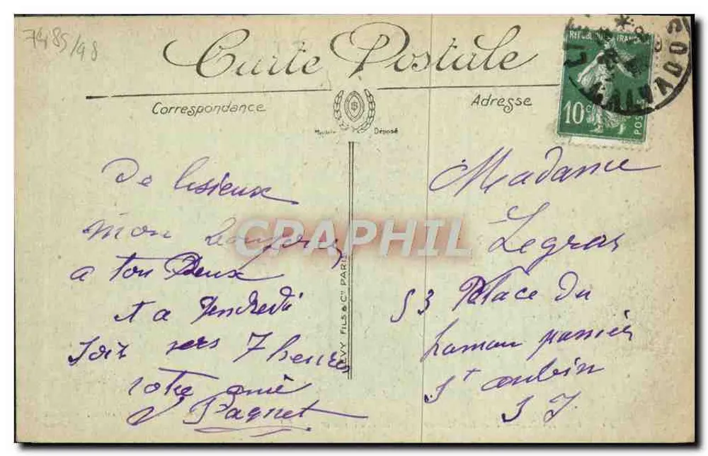 Lisieux — Vieilles Maisons — Rue au Char — Édition Artistique, Albert Greante, Lisieux - Rückseite
