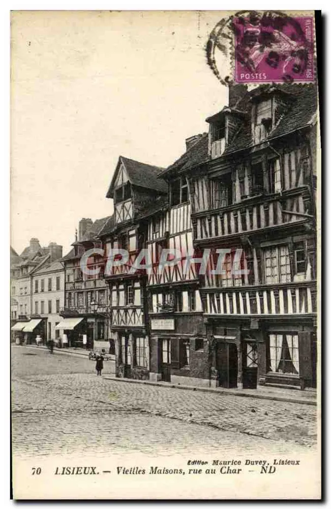Lisieux — Alte Häuser, rue au Char — Edition Maurice Duvey, Lisieux - Vorderseite