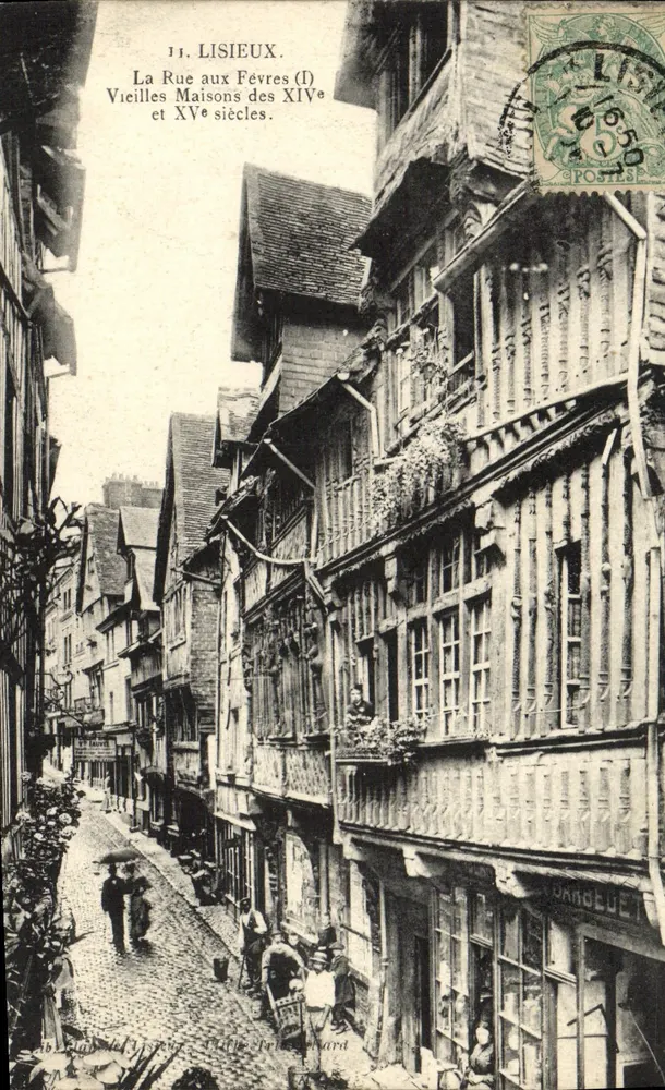 Lisieux — Die Straße der Fieber, alte Häuser aus dem 14. und 15. Jahrhundert — Verlag Frédéricard, Nr. 11 - Vorderseite