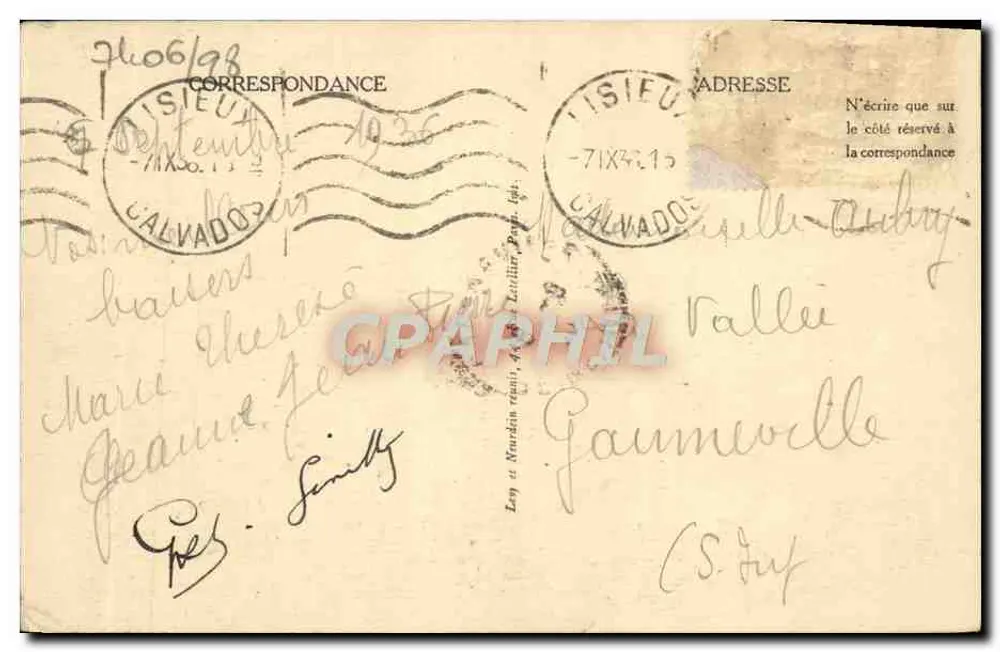 Lisieux — Alte Häuser, Rue de la Paix — L.L. n°118 - Rückseite