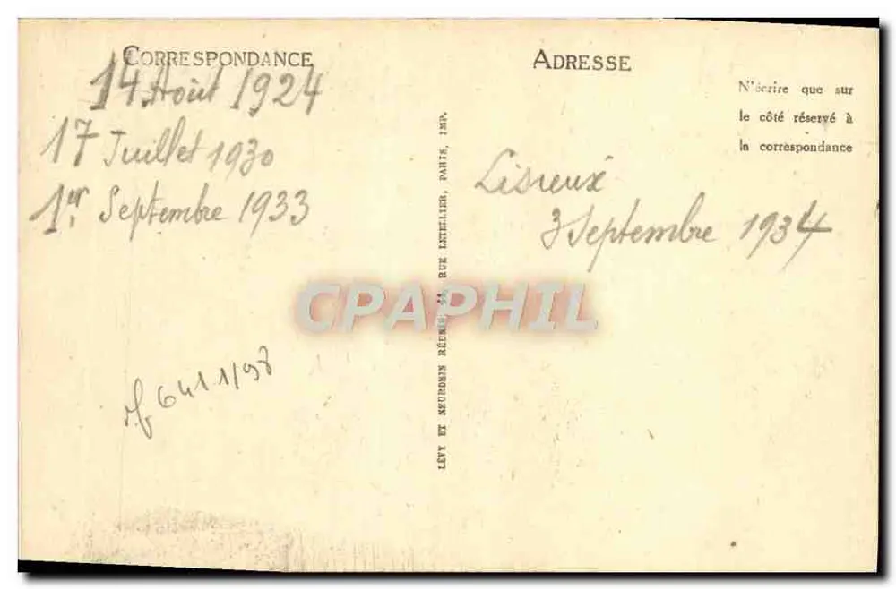 Lisieux — Alte Häuser in der Rue de la Paix — LL - Rückseite