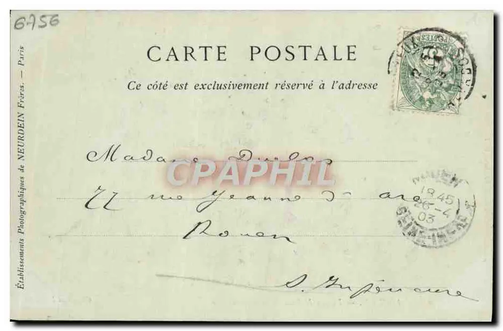 Lisieux — Alte Häuser der Grande-Rue — Albert GRENTÉ, Buchhandlung-Papierwaren, 10, Rue Pont-Mortain - Rückseite