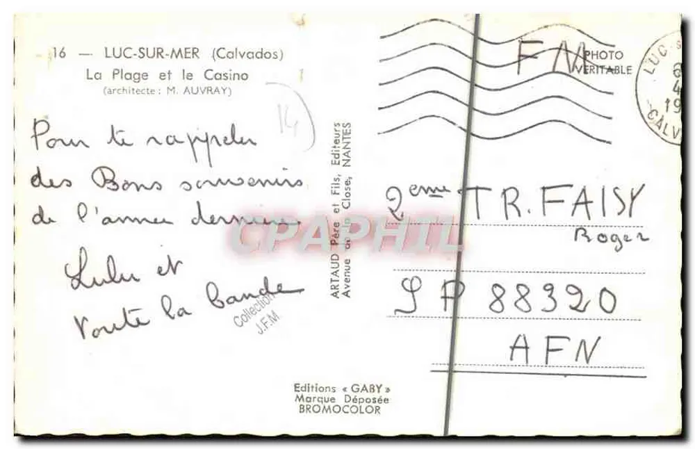 Luc-sur-Mer — A Praia e o Cassino — Edições Gaby - Verso