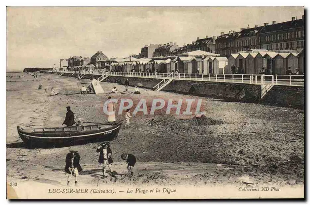 Luc-sur-Mer (Calvados) — La Playa y el Muelle — Colecciones ND Phot, n°333 - Anverso