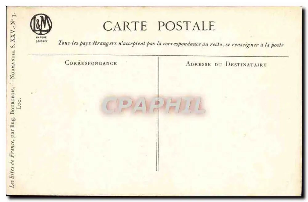 Vista da praia de Bourgoin — Eug. Bourgeois — editor Luc, série XXV - Verso