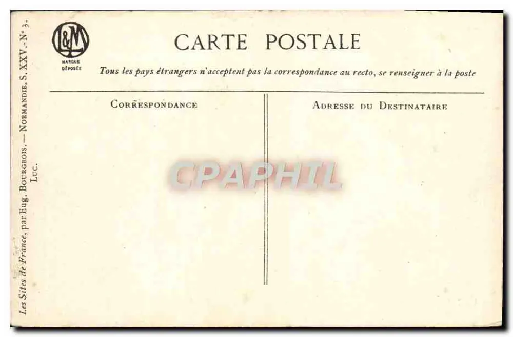 Visão da praia de Bourgoin — Eug. Bourgeois — editor I&M, série XXV - Verso