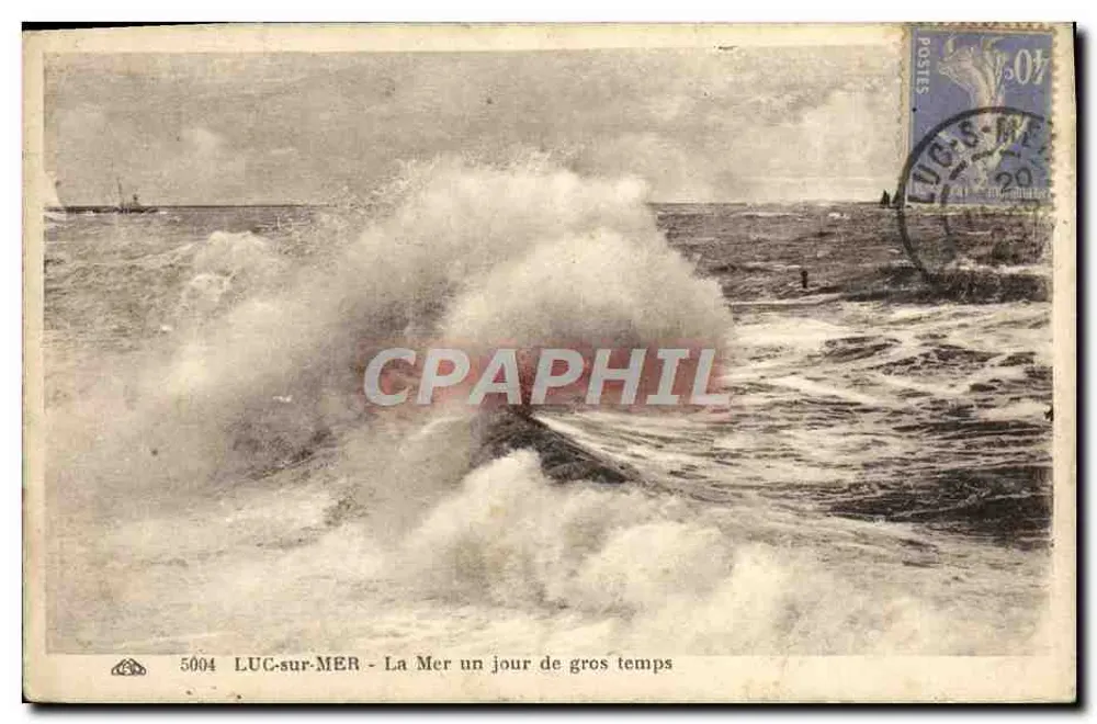 LUC-sur-MER — La Mer un jour de gros temps — 5004 - Recto
