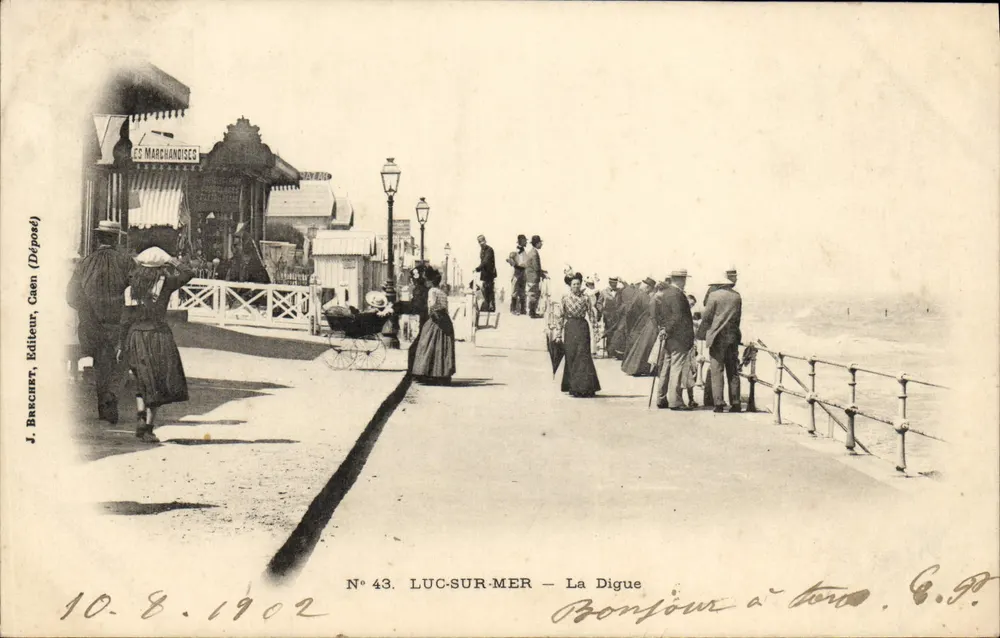 Luc-sur-Mer — A Dique — J. Bracours, Editor, Caen (Depositado) N° 43 - Frente
