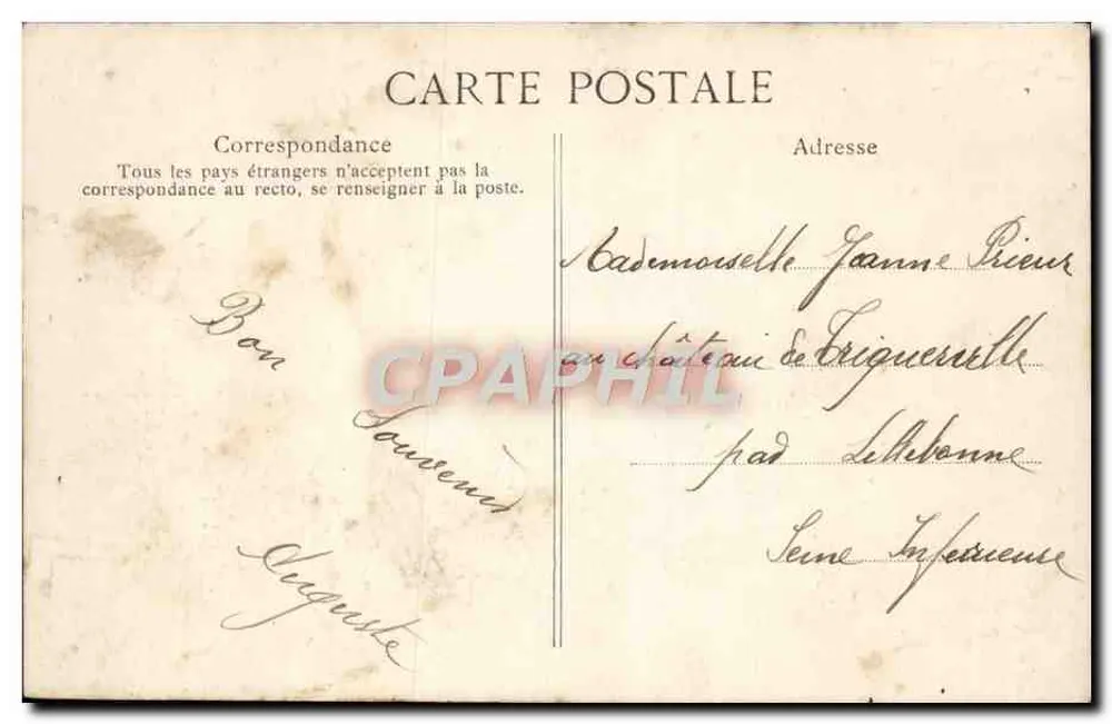 Langannerie — O Castelo — Bougy, Édit. — G. Jeanne, fot. - Verso