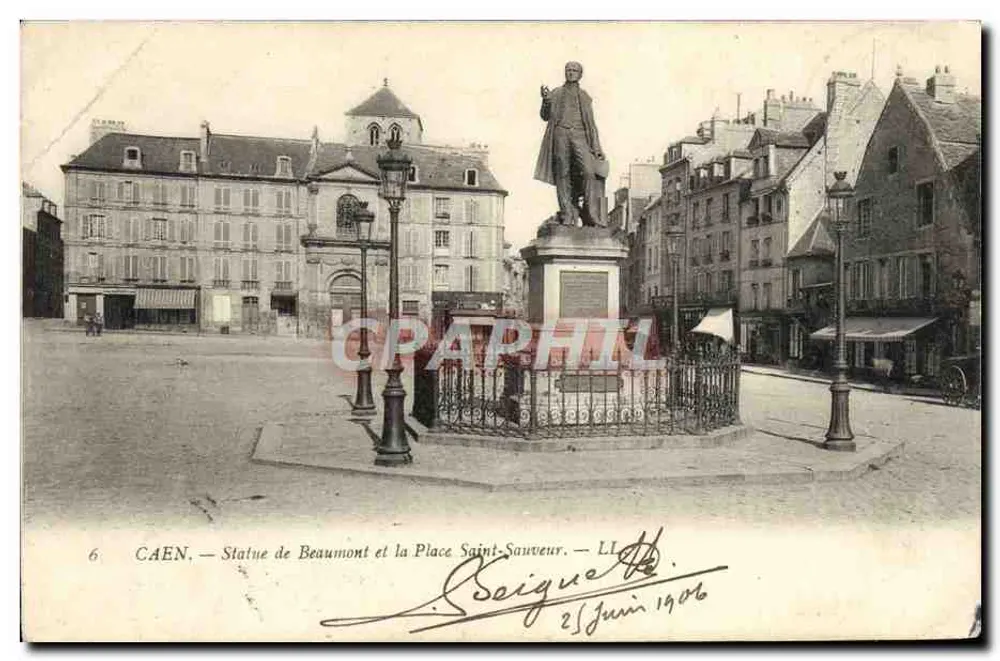 CAEN — Statue de Beaumont et la Place Saint-Sauveur — LL. Beiguet - Vorderseite
