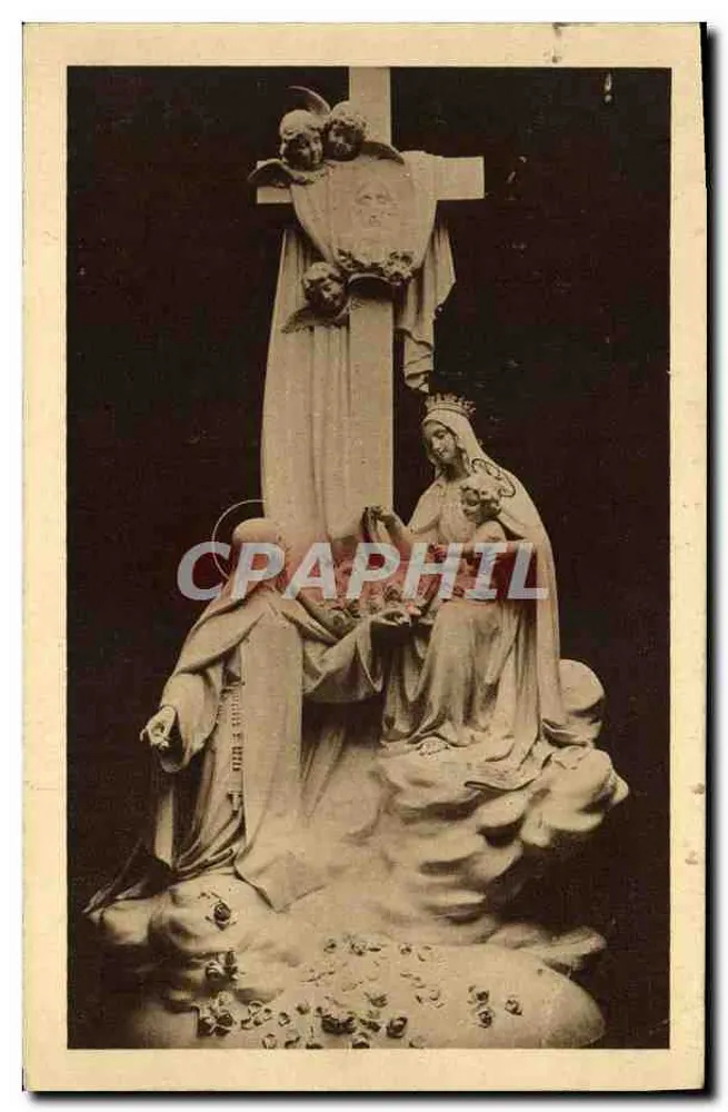 Grupo escultórico da Virgem com o Menino — Capela das Carmelitas — Lisieux — editor: Calvados - Frente