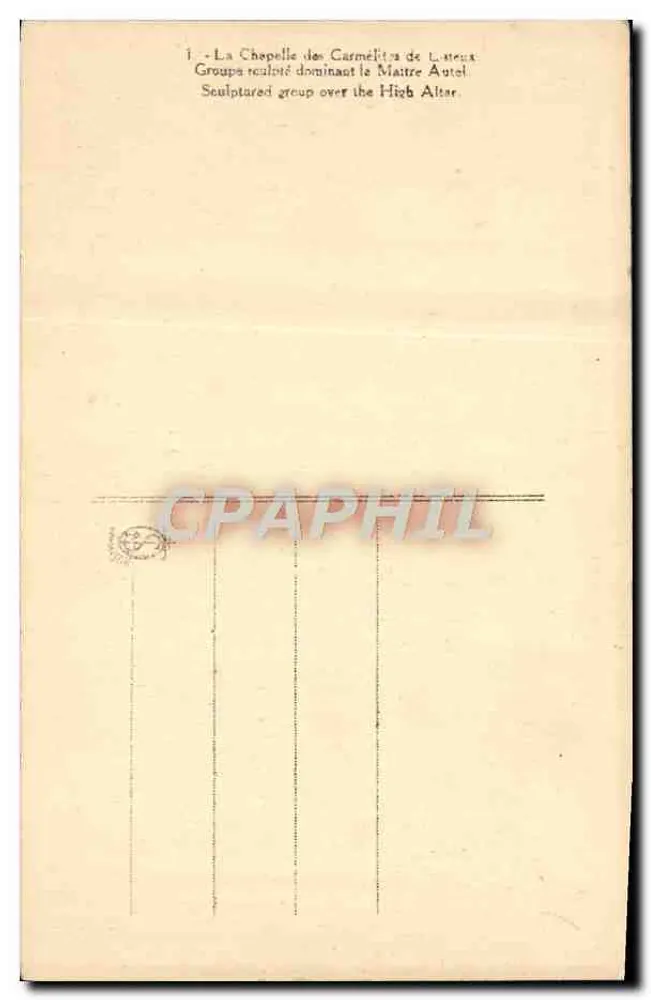 A Capela das Carmelitas de Laxeux — Grupo escultórico dominando o altar principal — editor não visível - Verso