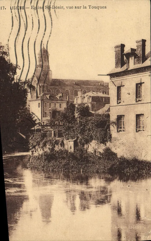 Lisieux — Kirche Saint-Désir, Blick über die Touques — Palais du Rosaire, n°17 - Vorderseite