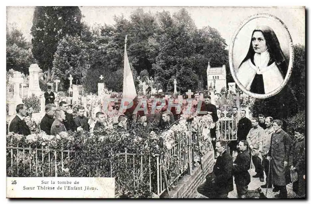 Am Grab der Schwester Thérèse des Kindes Jesu — Friedhof von Lisieux — Verlag Nr. 25 - Vorderseite