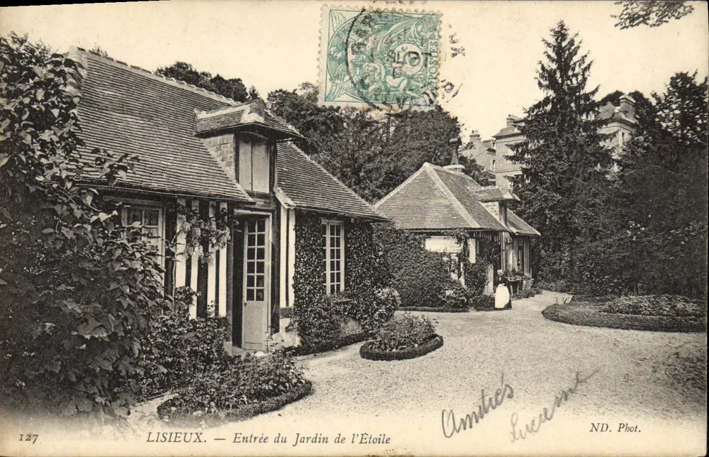 LISIEUX — Eingang zum Jardin de l'Étoile — ND. Fot. Lucarent - Vorderseite