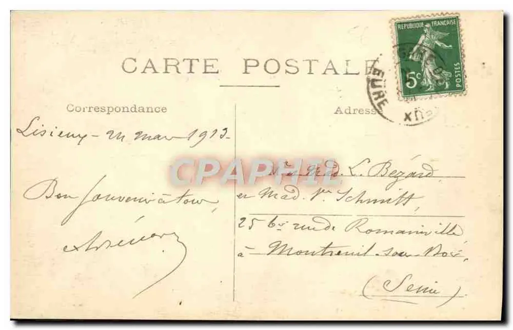 Lisieux — La Rue aux Fèvres, Schloss der Salamandre aus dem 15. Jahrhundert — O. Blanche Éditeur - Rückseite