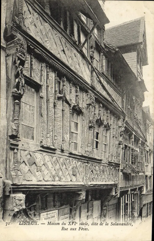 Lisieux — Haus des 16. Jahrhunderts, genannt die Salamander, Rue aux Feuves — A.D. Verlag, Nr. 71 - Vorderseite