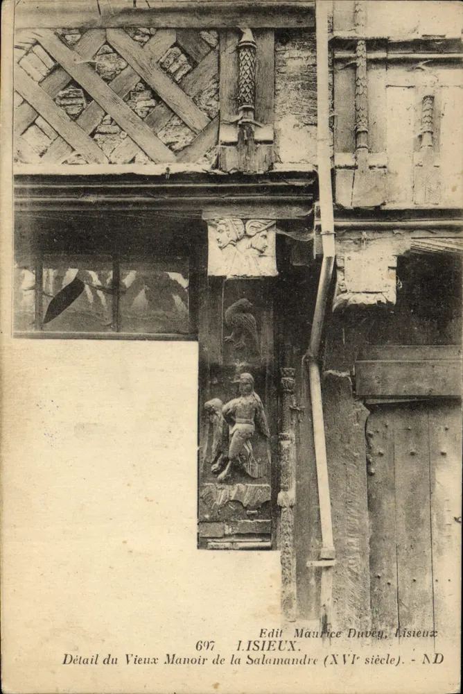 Detail des alten Schlosses der Salamandre — Lisieux — Édit Maurice Duvéy, n° 697 - Vorderseite