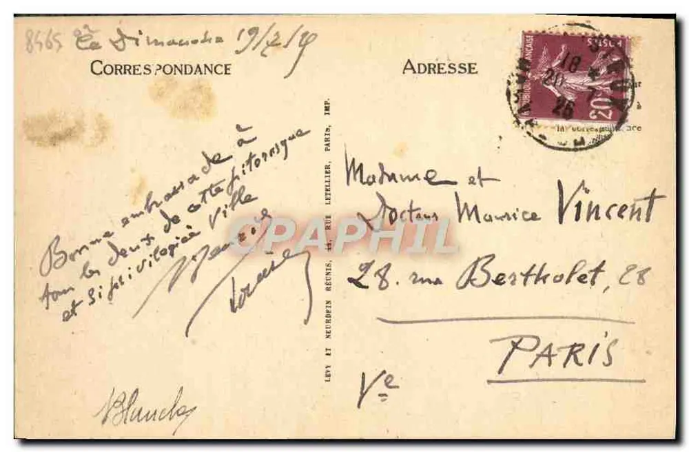 Lisieux — O Mercado, Praça Thiers — Ploquet LL n°276 - Verso