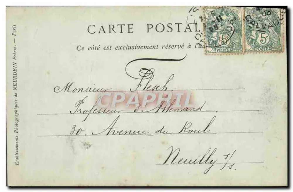 Lisieux — O Seminário — Livraria-Papelaria Albert GRENTÉ, 10 Rue Pont-Mortain — Coleções ND Phot - Verso