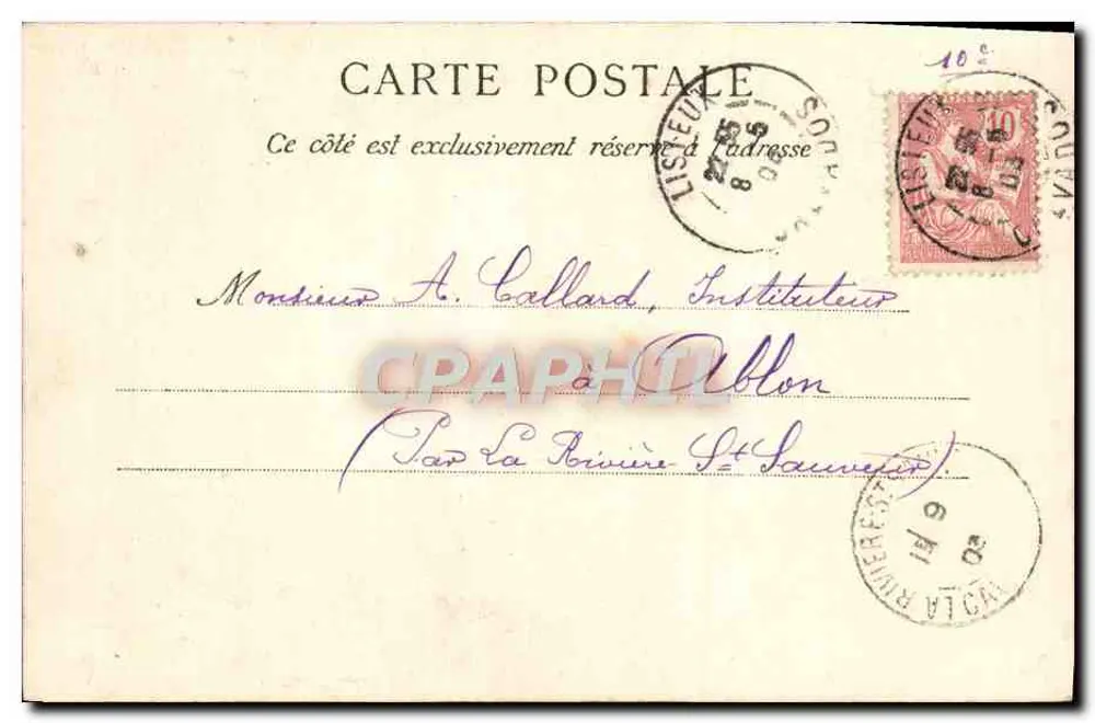 Lisieux — Rue aux Févres — Antike Ansichtskarte Paris - Rückseite
