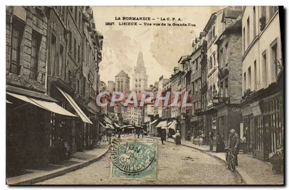 Lisieux — Ansicht der Grande Rue — Antike Ansichtskarte n°2827 - Vorderseite