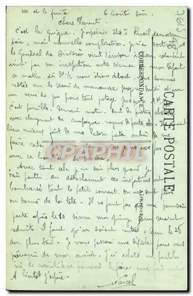 Caen — Patio del Ayuntamiento — LL. n°123 - Reverso