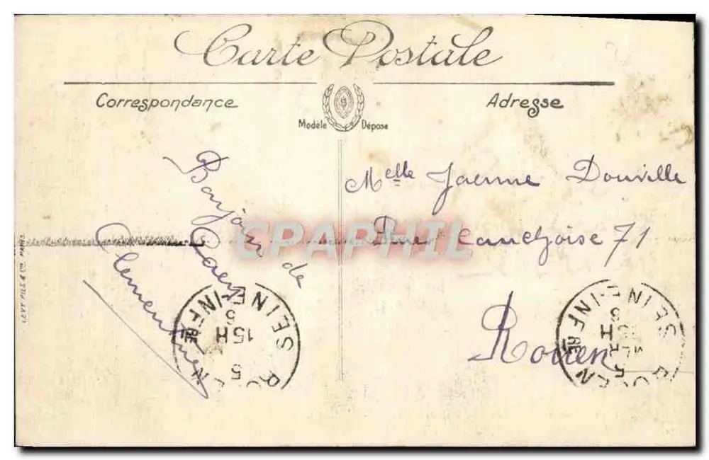 Caen — Vista geral da Abadia das Damas — LL - Verso