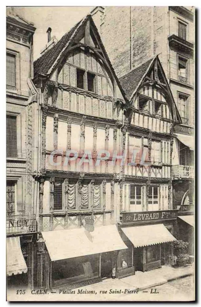 Caen — Alte Häuser, Straße Saint-Pierre — LL. - Vorderseite