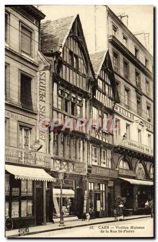 CAEN — Alte Häuser in der Rue St-Pierre — Verlag LEVYARD - Vorderseite