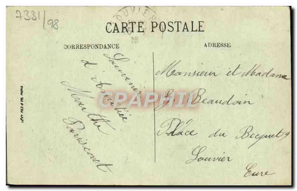 Caen — O Liceu e a Igreja de São Etienne — LL. - Verso