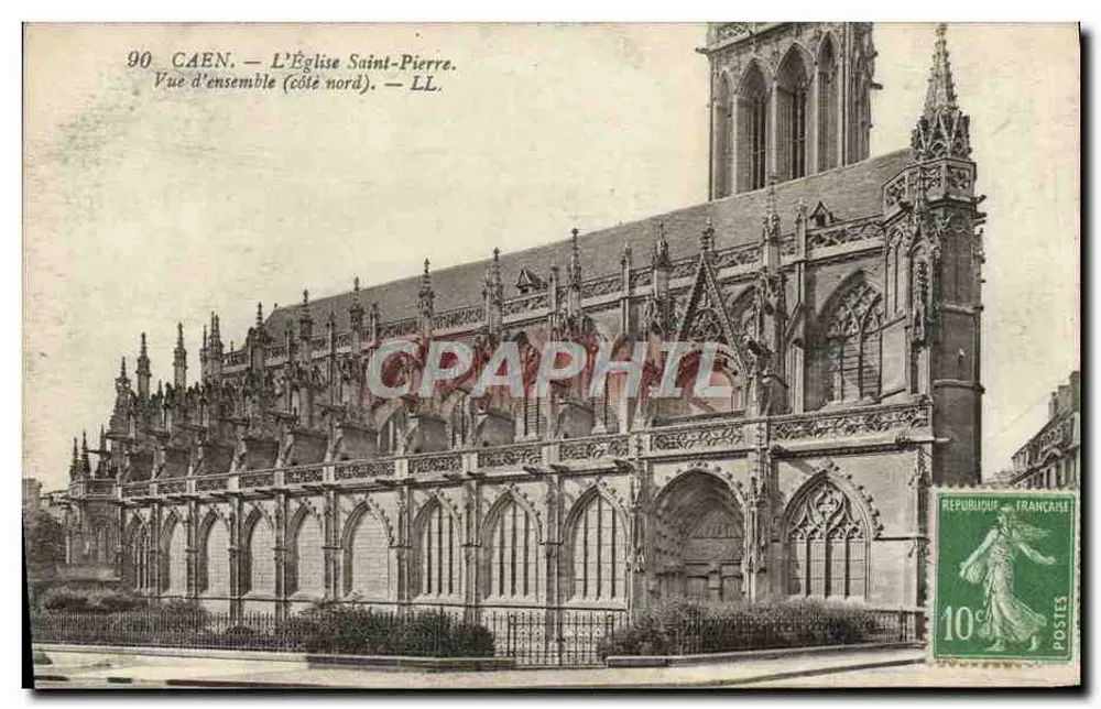 Caen — A Igreja Saint-Pierre — Vista geral (lado norte) — LL - Frente