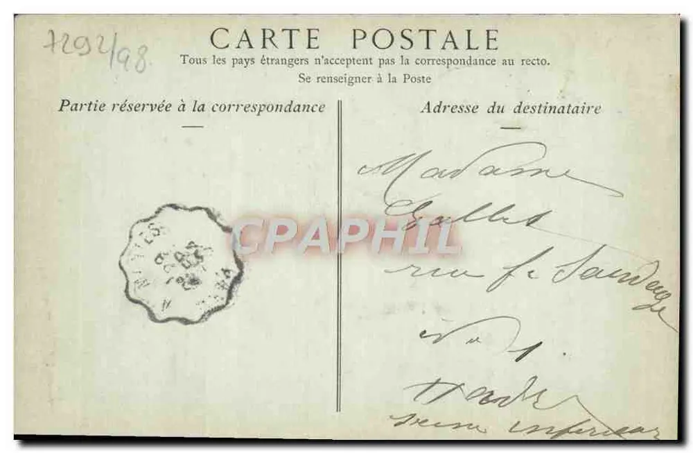 CAEN — Der Turm von Saint-Pierre, Ansicht vom Schloss — Collections ND Phot, n°182 - Rückseite