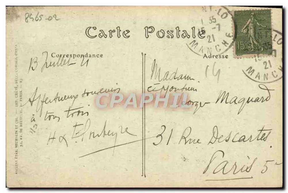 Castelo de Caen — Porta de Socorro — JND Het. - Verso